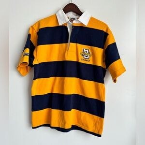 Barbarian Rugby Wear Shirt Short Sleeve Yellow Blue Marquette Band Men Small